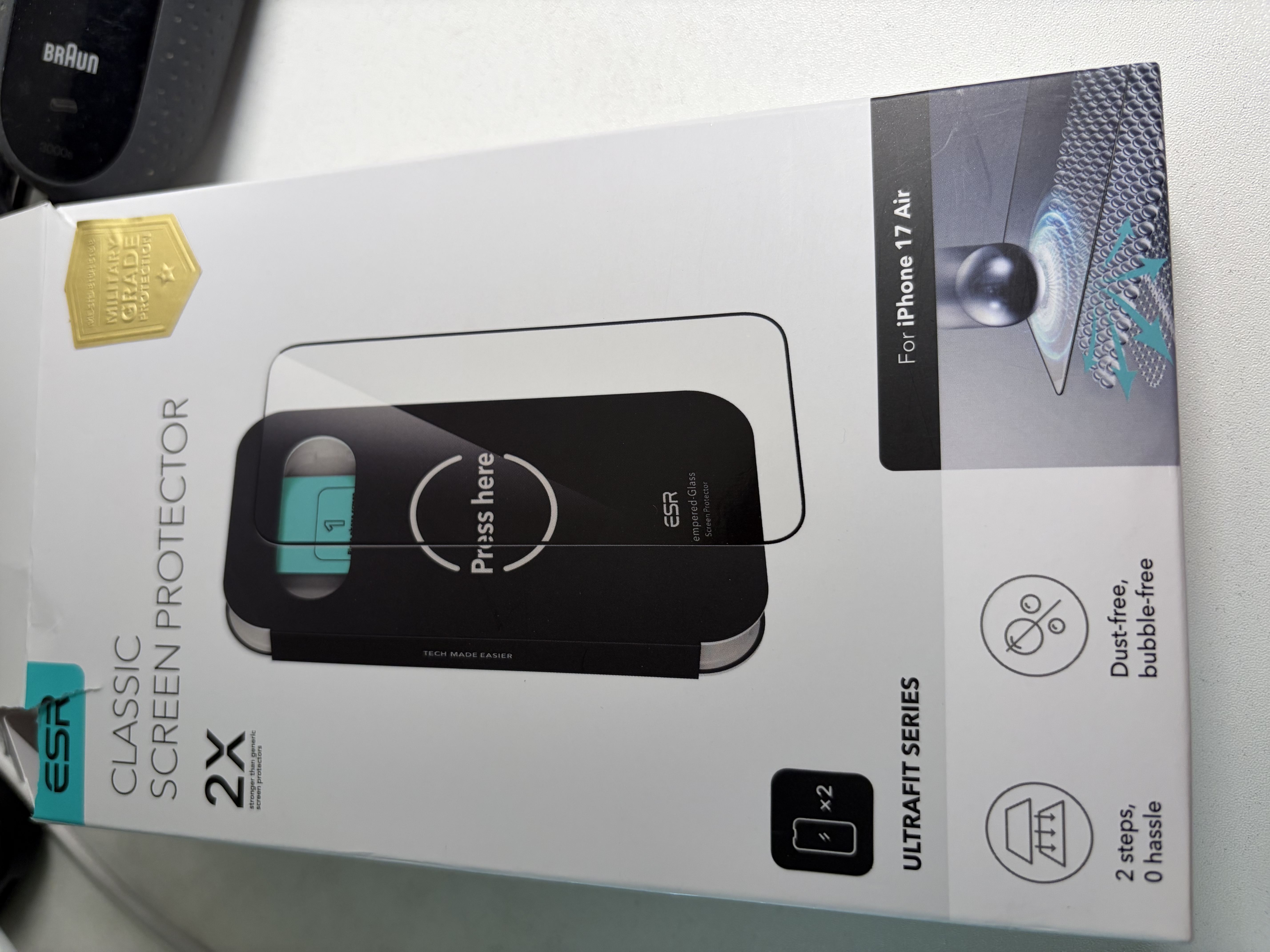 亿色（ESR）适用iphone Air钢化膜 苹果17air手机膜书本盒无尘仓秒贴膜高清抗指纹防摔保护膜 实拍图