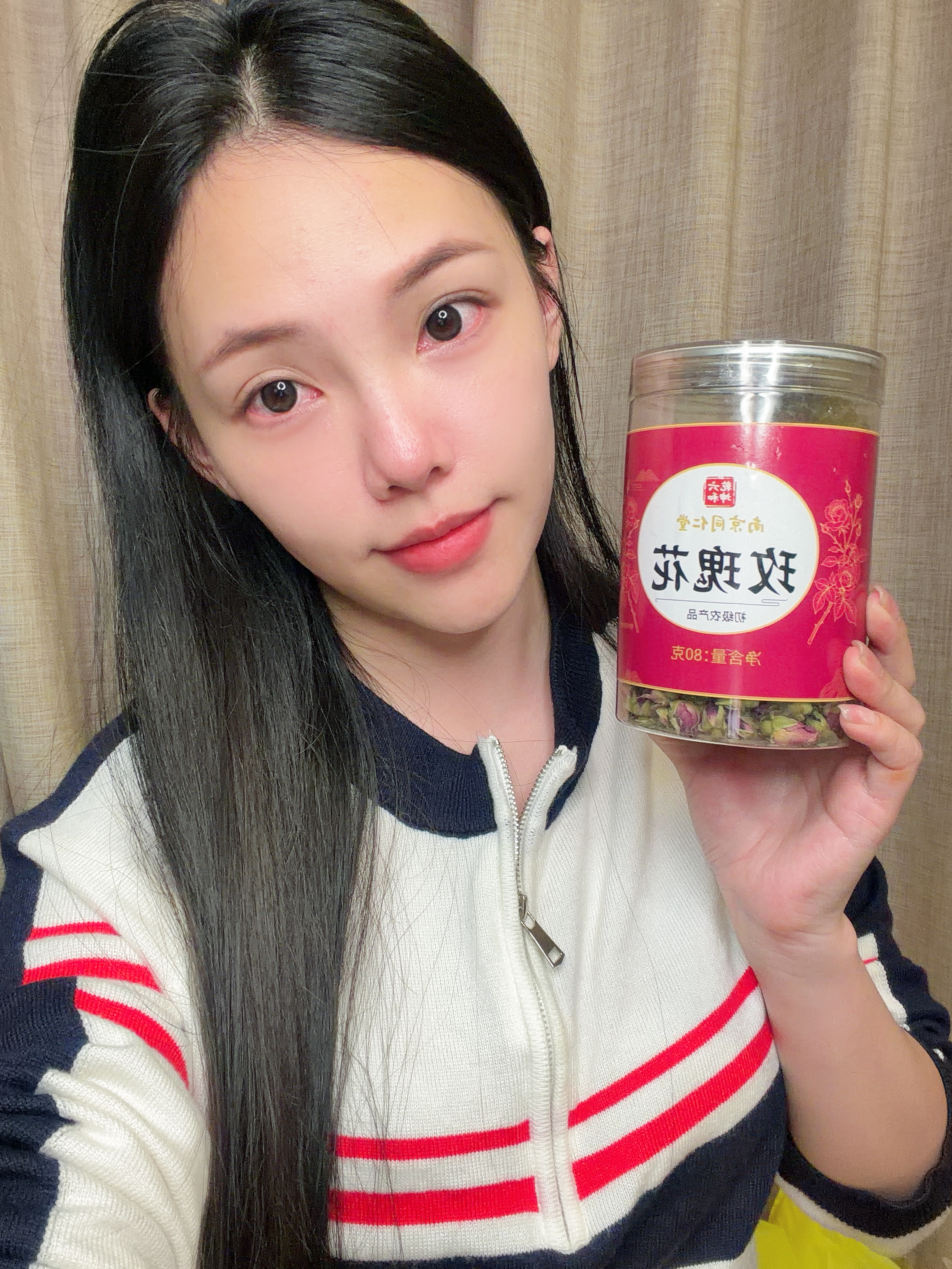 南京同仁堂玫瑰花茶平阴重瓣红玫瑰干大朵无硫胎玫瑰泡水养生花草茶端午80g 实拍图