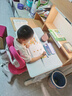 光明园迪灯桌一体儿童学习桌小学生书桌套装可升降写字桌课桌椅悦者120pro 悦者120 pro+V7-2T卡其+蓝椅套 实拍图