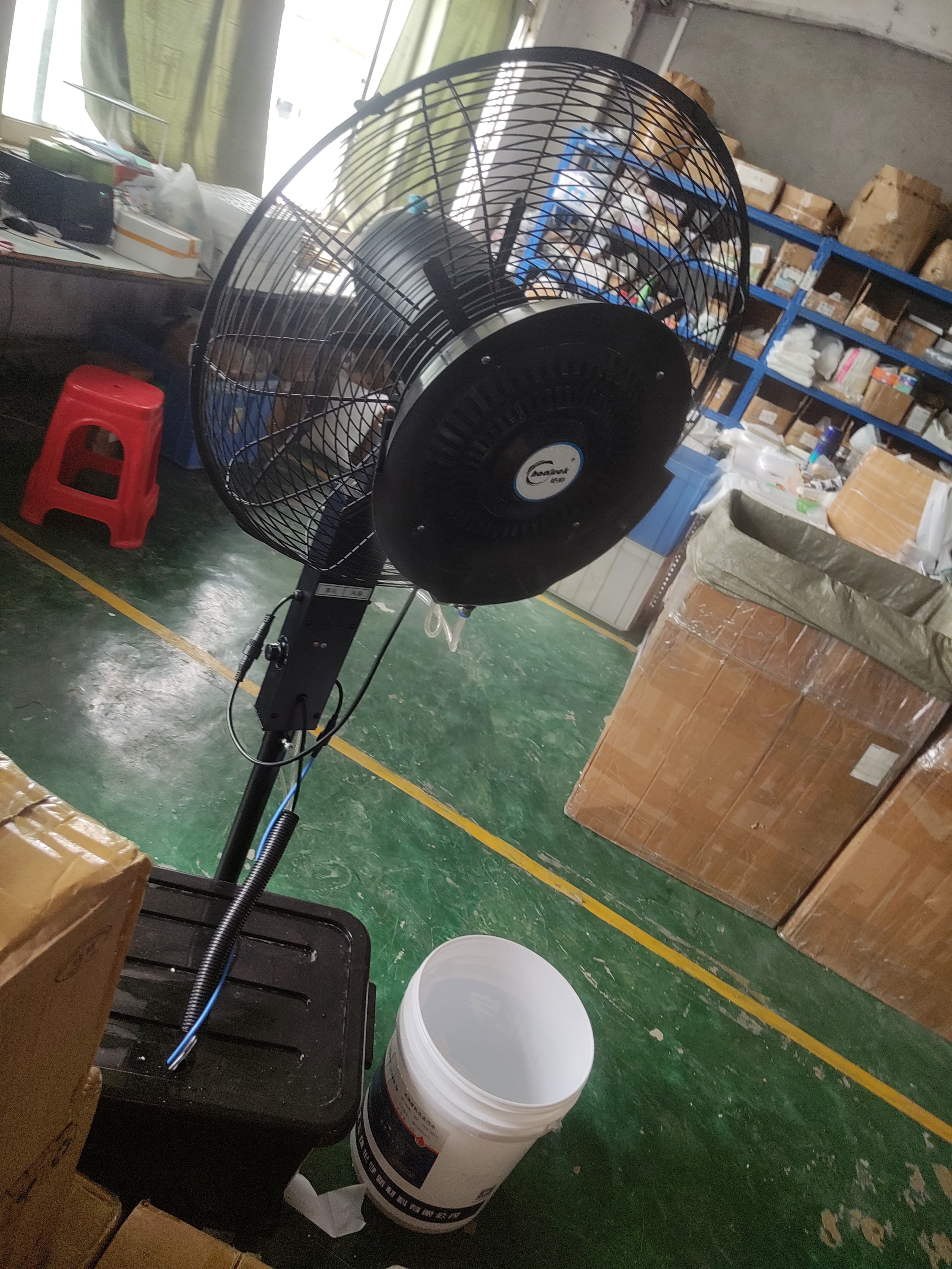 皓彩 喷雾风扇工业水雾电风扇雾化落地扇户外降温除尘制冷强力商用冷气机水冷加水带水箱制冷落地扇 550落地扇 固定款 一键摇头 实拍图
