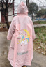 牧萌儿童雨衣带书包位男女童女孩加长全身学生雨披 独角兽 3XL 实拍图