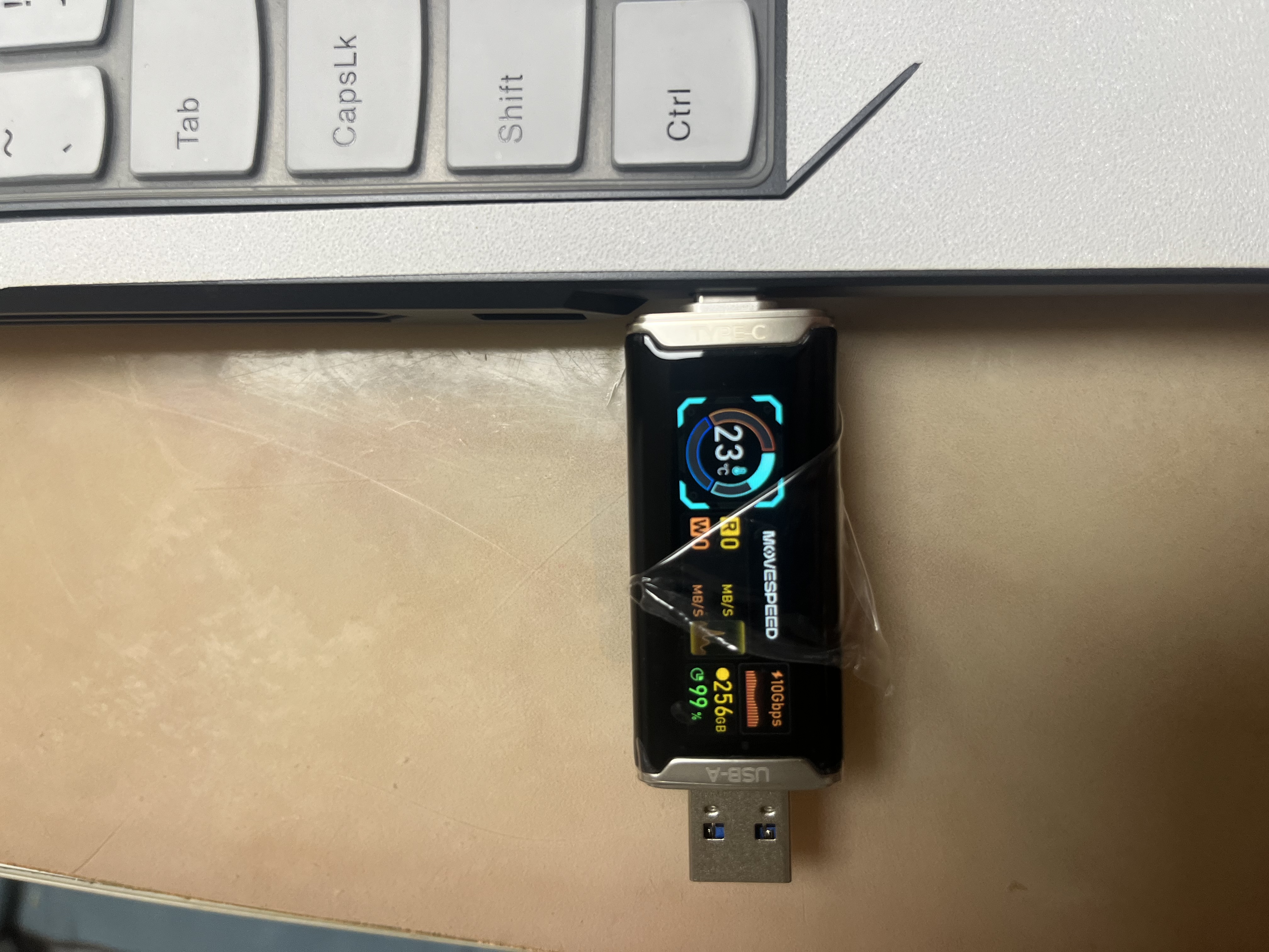移速（MOVE SPEED）256GB 固态U盘Type-C/USB3.2双接口手机u盘千兆读写速度电脑两用优盘带屏显示实时容量 显眼包SU10 实拍图