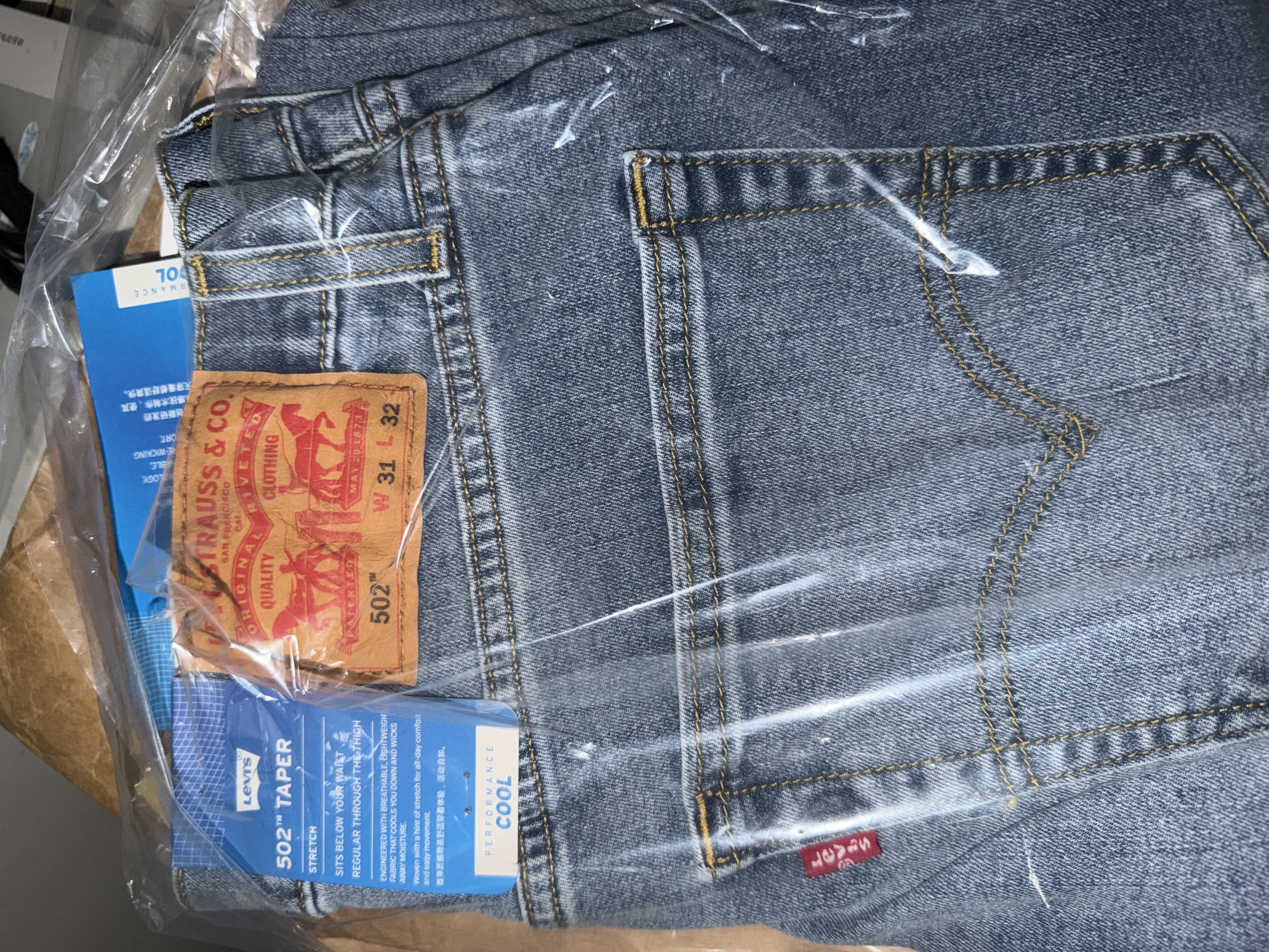 Levi's李维斯冰酷系列牛仔裤男凉感防晒美式复古502锥型牛仔裤夏薄款 蓝色 31 (32) 实拍图