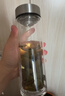 希诺抗菌玻璃杯双层防烫办公车载水杯男高档泡茶杯子XN-9607K 410mL 实拍图
