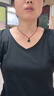 京东京造【热销超20万件】短袖女T恤夏季新款潮流高级感上衣 黑V领 L 实拍图