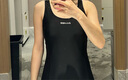 普拉施（PULASSI）泳衣女士连体竞速泳衣女平角游泳衣专业训练显瘦泳装 黑色 L 实拍图