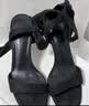 CHARLES&KEITH一字带缎面蝴蝶结绑带高跟凉鞋子女鞋生日礼物送女友CK1-61720177 BLACK TEXTURED黑色纹理 36 实拍图
