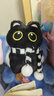 黑猫玩偶毛绒公仔挂件ins可爱猫咪包包挂饰情侣礼物送女朋友礼物 黑白围巾+黑猫【升级双扣挂绳】 会吱吱叫【10厘米左右】 实拍图
