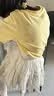 唐狮男女童短袖T恤纯棉夏装上衣儿童白t打底衫多色可选 淡黄 130 实拍图