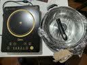 美的（Midea）电磁炉家用2200W大火力 微晶面板 智能触屏 带锅套装 多功能炒菜蒸煮电磁灶 HT2218HM 配汤锅炒锅 实拍图