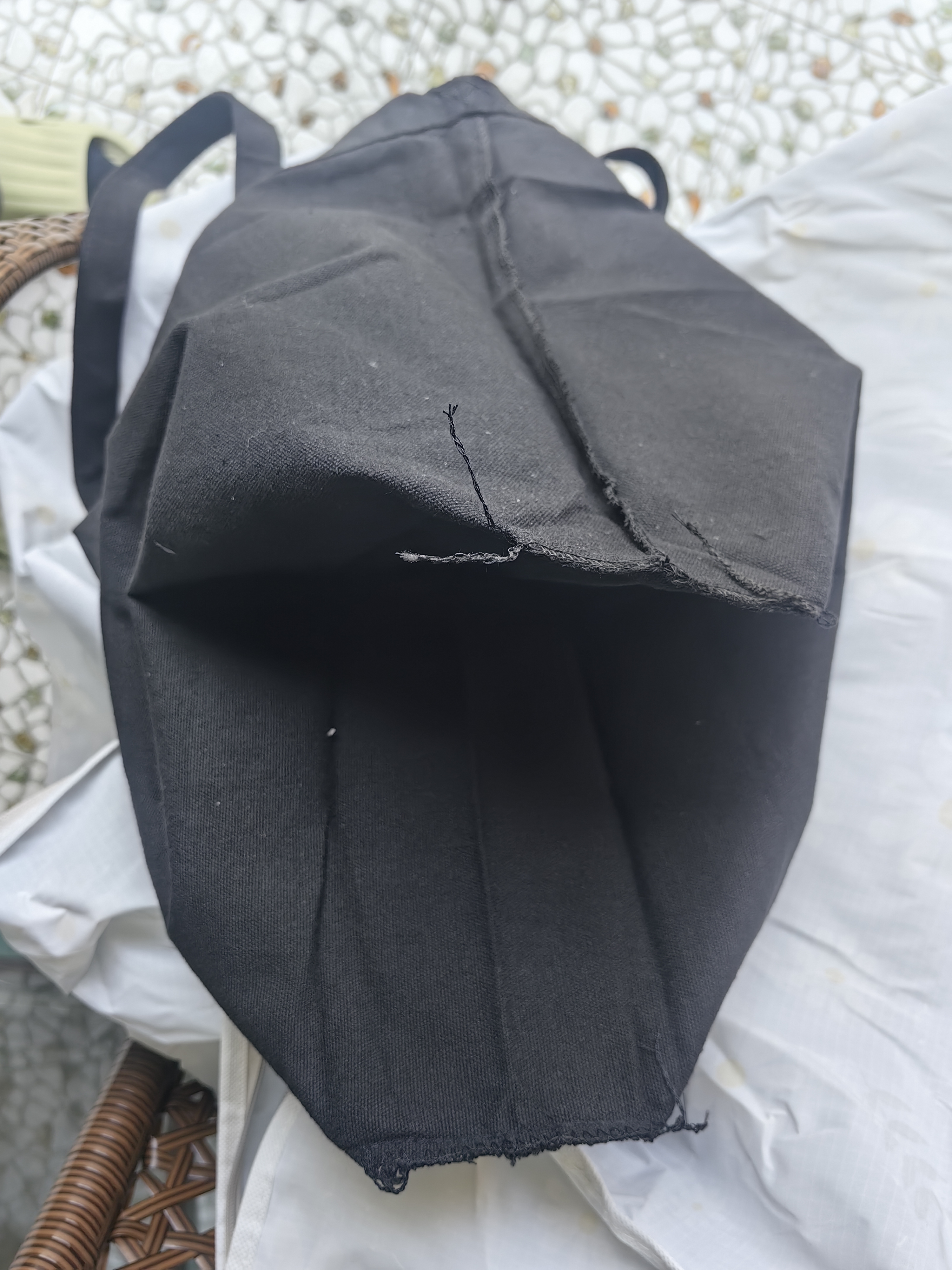 别颖帆布包手提帆布袋空白手绘学生单肩布袋广告袋会议袋环保购物袋 45*35*10黑色 实拍图