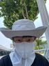 JEEP帽子男士夏季渔夫帽遮阳帽男户外登山帽钓鱼防晒帽太阳帽防紫外线 浅灰色三件套【帽子+面罩+冰袖】送墨镜 均码 【可旋钮调节帽围】 实拍图