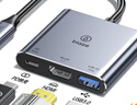 毕亚兹 Type-C转hdmi/USB3.0/PD扩展坞苹果电脑转换器macbook 转接头手机接投影仪显示器拓展坞USB-C分线 实拍图