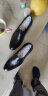 沙驰男鞋 2024年新品商务休闲鞋鸵鸟纹皮鞋套脚舒适轻便商场同款 黑色 39 实拍图