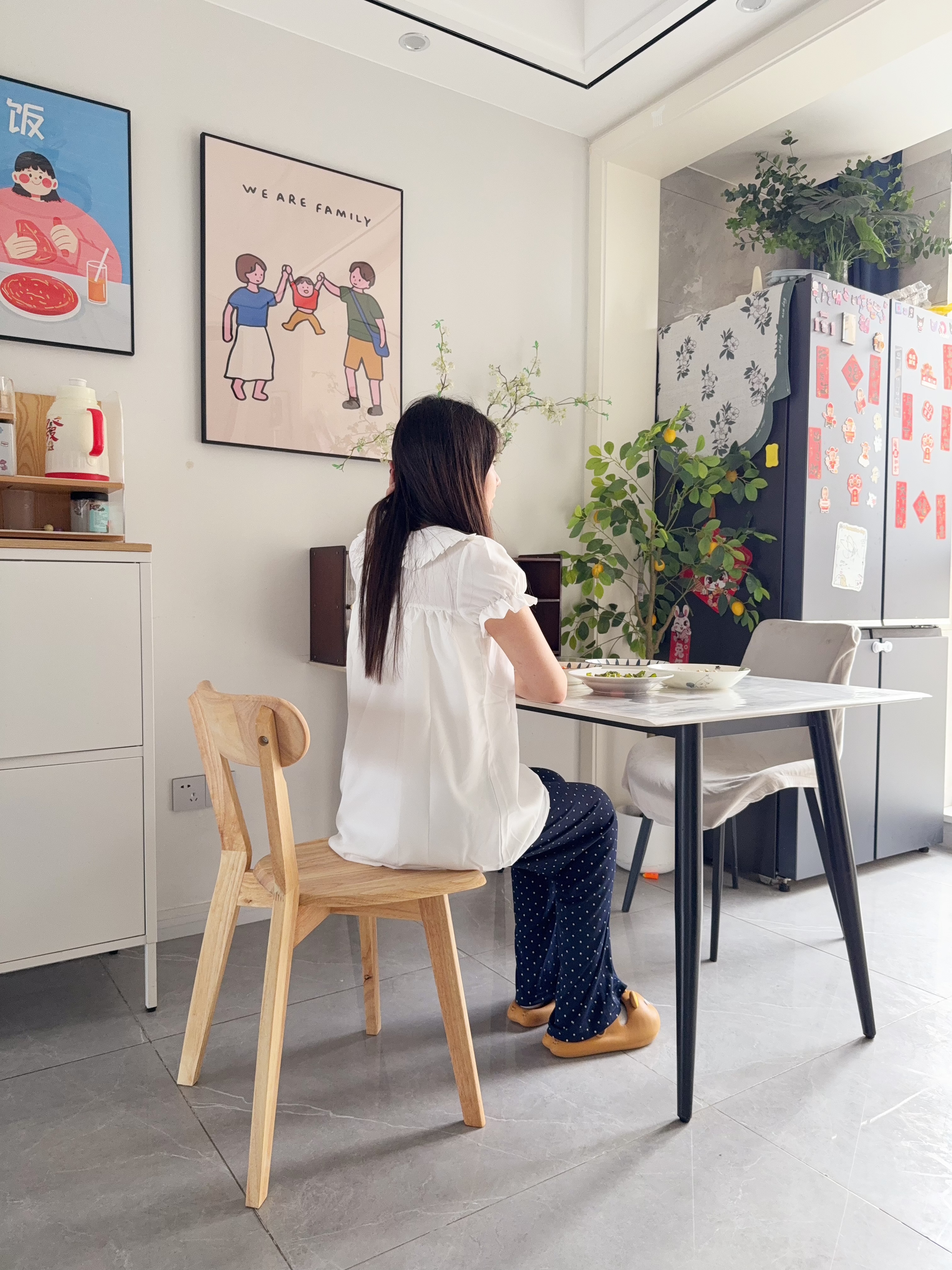 朴昂实木靠背餐椅家用餐桌椅餐厅休闲椅书房书桌椅商务办公椅原木色 实拍图