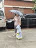 SEVEN ONLY OLINE小萌鲨雨鞋儿童雨衣套装女童可爱防滑水鞋幼儿园学生上学宝宝雨靴 雨衣蓝色【仅雨衣】 雨衣S码【身高90-100穿】 实拍图