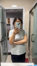 优衣库竹节纱V领T恤/短袖女装纯棉打底休闲百搭26春夏新款483460 483460/03灰色 L 实拍图