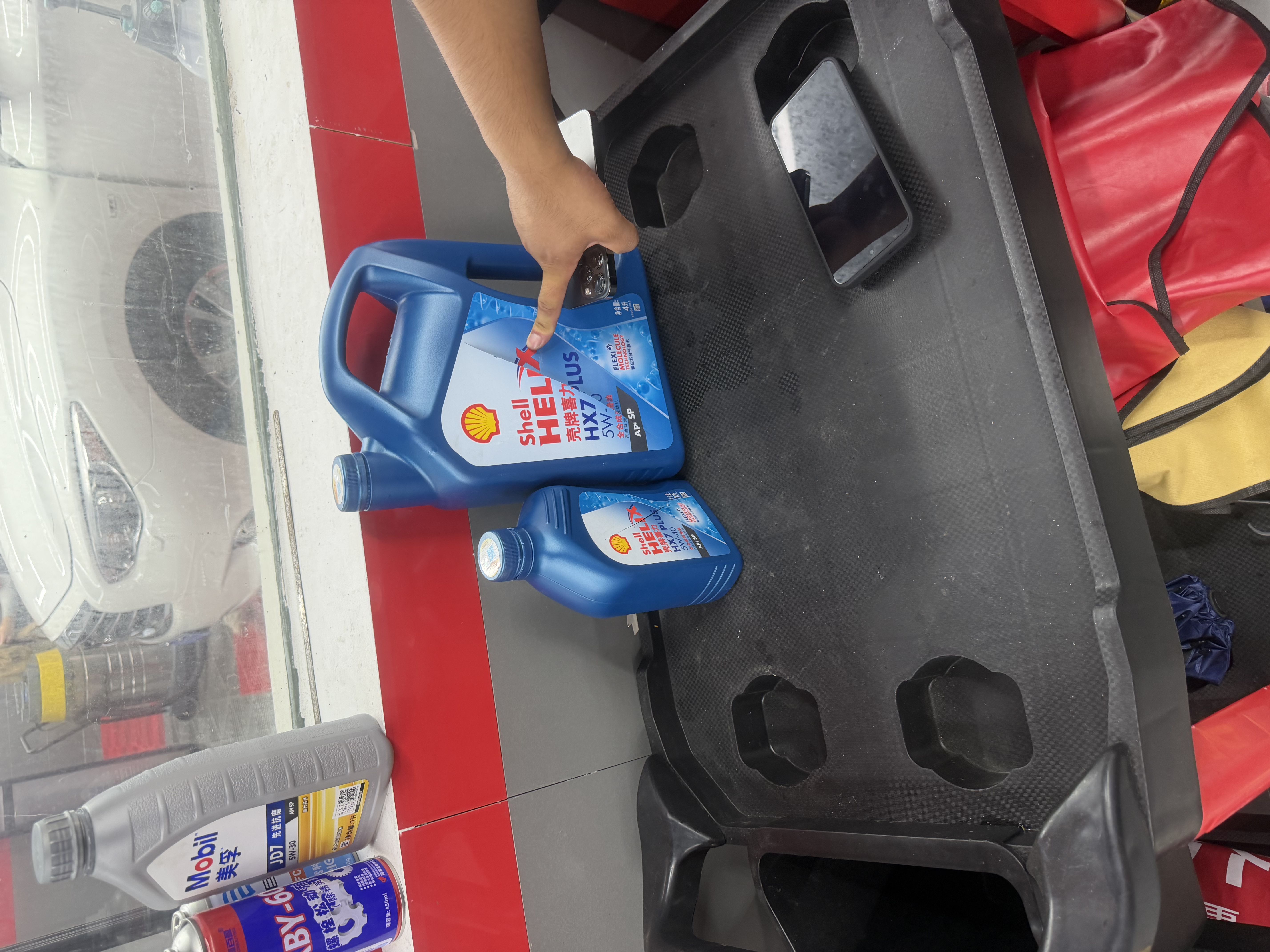 壳牌（Shell）三代蓝壳单次小保养卡 5W-40 SP 5L含机油+机滤+工时 汽车保养 实拍图