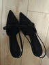 CHARLES&KEITH缎面蝴蝶结尖头高跟凉鞋女生日七夕礼物送女友CK1-60361556 BLACK TEXTURED黑色纹理 39 实拍图