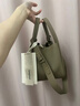Songmont中号菜篮子女设计师款头层牛皮大容量通勤手提包【张婧仪同款】 奶杏色 帆布内胆 现货 实拍图