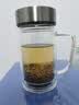 富光双层玻璃杯商务泡茶杯子大容量耐热办公水杯过滤带把银色320ml 实拍图
