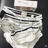 Calvin Klein内衣【吸湿速干】男士三条装提花ck棉质微弹舒适贴身三角内裤男 998-太空黑/椰青灰/月光白 3条 XL 实拍图