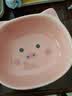 乐优派陶瓷猫碗高脚猫食盆护颈防打翻猫狗喝水碗宠物碗 粉色可爱猪 实拍图