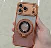 艾派客适用苹果17Promax手机壳闪钻磁吸支架自带镜头膜iPhone18全包围防摔散热保护套简约女生款硅胶软外 【星宇橙+闪粉卡】闪粉磁吸支架-自带镜头膜 苹果17Pro 实拍图