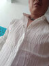 逐梦颜衬衫男士夏季新款外套修身冰丝条纹百搭衬衣长五分袖潮牌痞帅纯色 白色T60 XL 实拍图