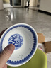 景德镇（jdz）高温釉下彩餐具白瓷饭碗汤碗鱼盘青花玲珑散件搬家礼物可微波炉 孔雀饭碗 3个 5英寸 实拍图