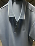 梦特娇（MONTAGUT）夏季男Polo衫短袖含桑蚕丝云感透气中青年休闲T恤 雾霾蓝 XL 实拍图