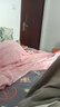 沐凡（mufan）全棉毛巾被 四季单双人加厚老式毯子纯棉学生四季空调午睡盖毯 欧雅粉色 150*200cm 实拍图