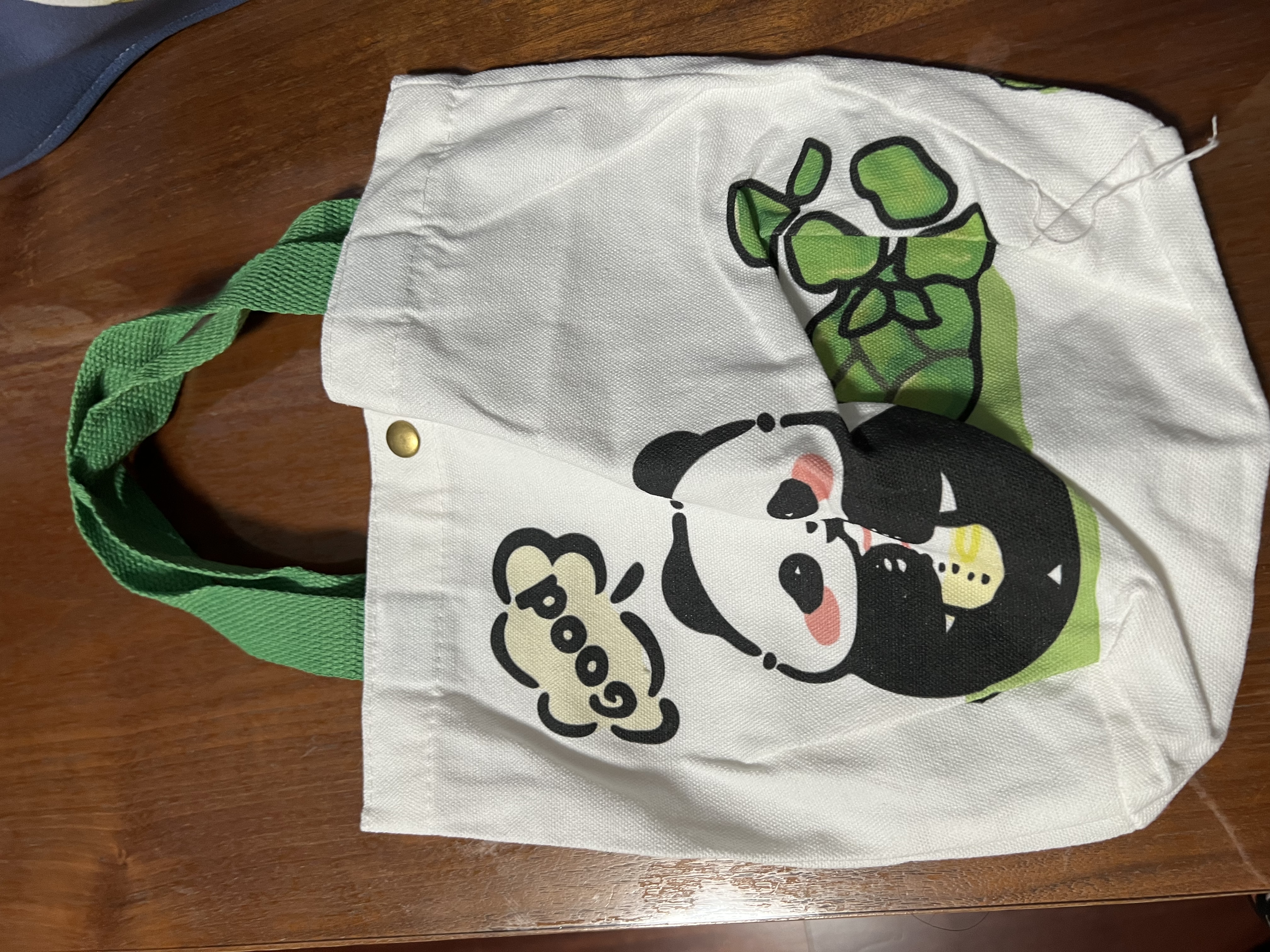 新款卡通蝴蝶结kitty帆布包妈咪包学生收纳包手提便当包帆布袋 竹子小熊 实拍图