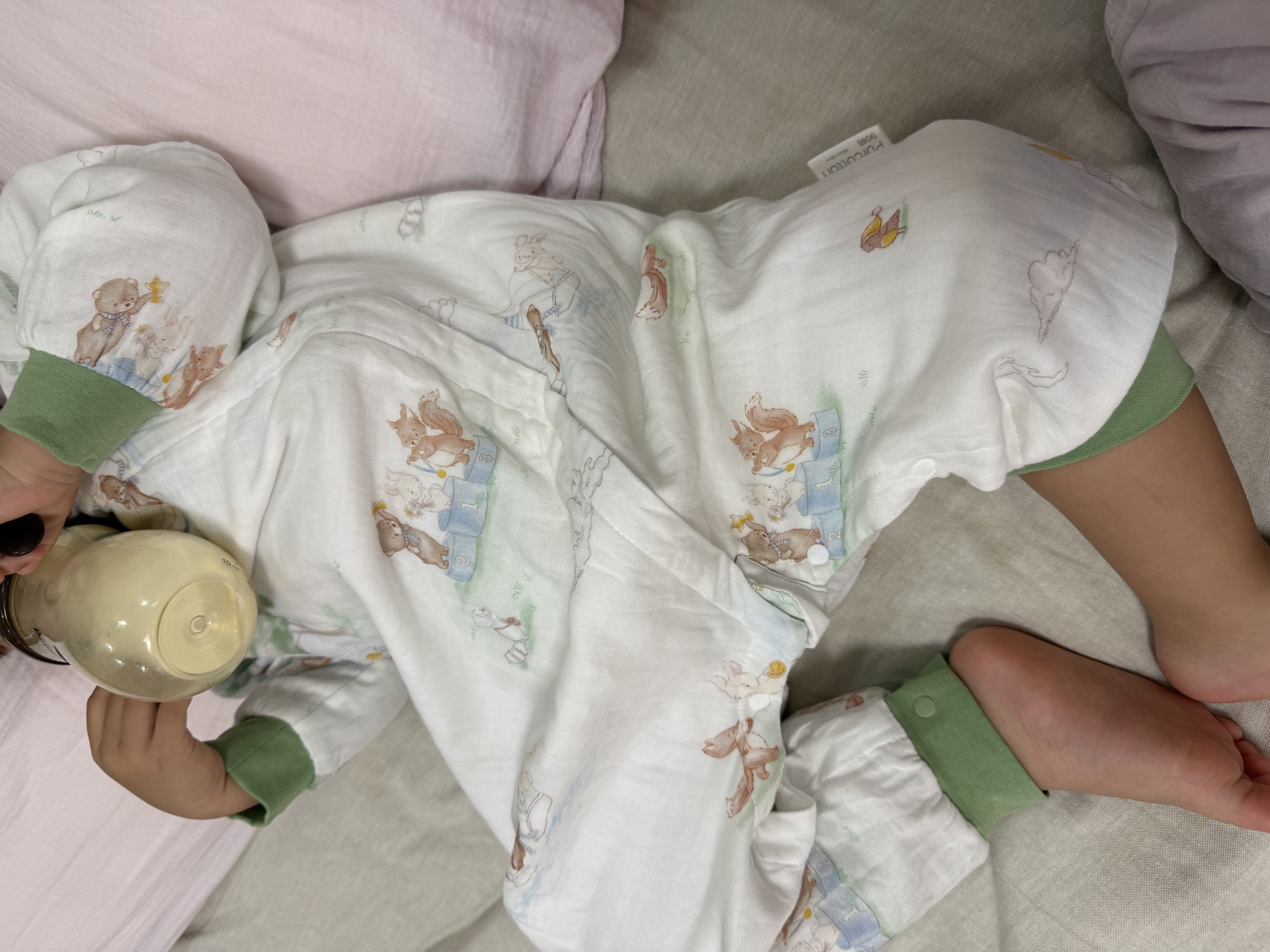 全棉时代婴儿睡袋前6后4四季纯棉纱布分腿儿童防踢被80×48cm 森林运动会 实拍图