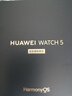 华为HUAWEI WATCH 5 46mm 基础款不锈钢表壳星河蓝素皮复合表带首创X-TAP智感窗eSIM通话手表 实拍图