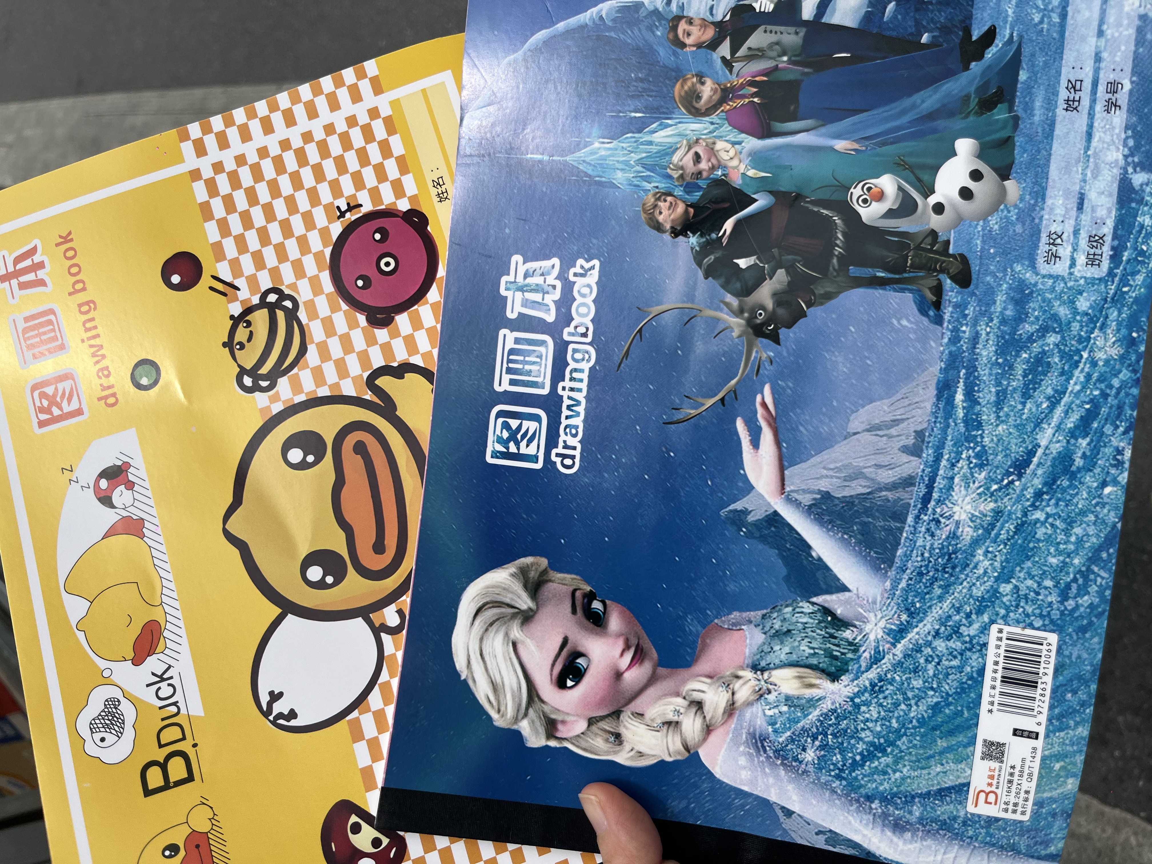 16K冰雪奇缘爱莎公主图画本库洛米加厚高颜值小学生创意画画本三丽欧画画本小黄鸭卡通画画本子 16K图画本/封面随机【18张36页】 2本 实拍图