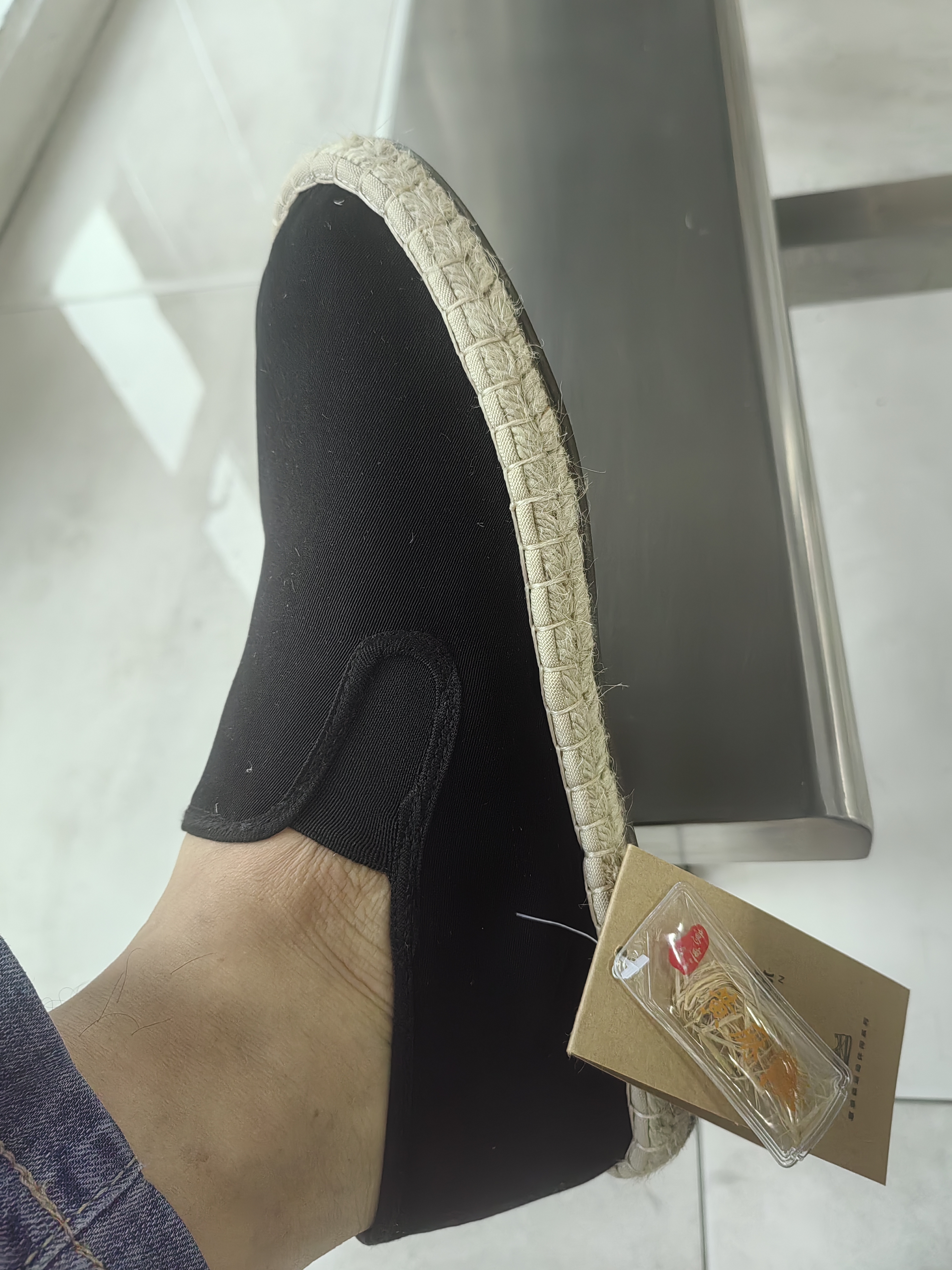 意迪森【手工编织麻底】正品老北京布鞋男透气防臭舒适养脚 黑色 42 实拍图