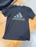 adidas纯棉休闲三条纹针织运动圆领正肩短袖T恤上衣男夏阿迪达斯   黑色/白   3XL 实拍图