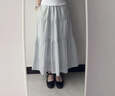 优衣库层叠长裙/加长款女装/半身裙裙子26春夏新款482286 484705 484705/62粉蓝色(条纹) M 实拍图