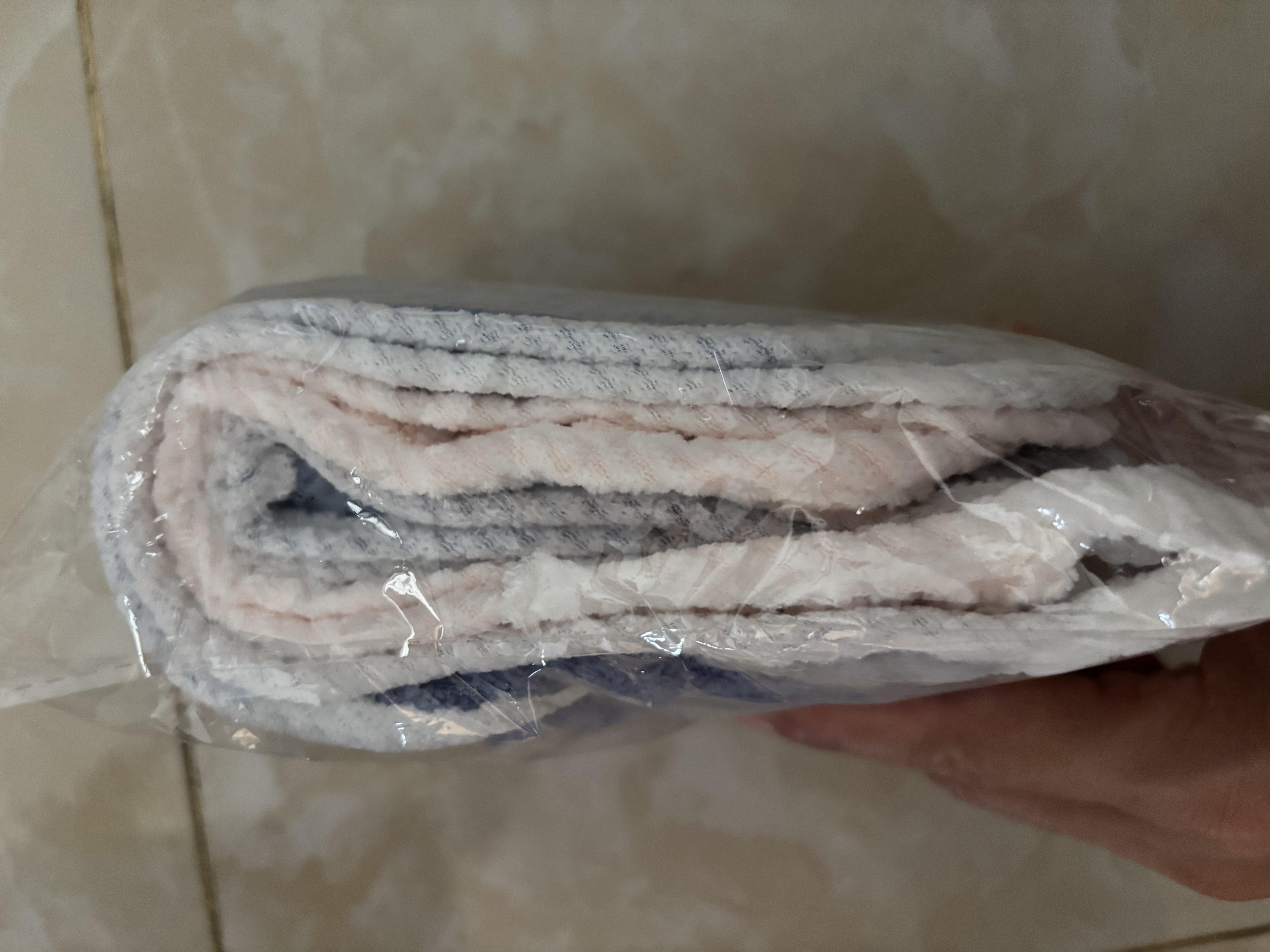 挂式擦手巾洁丽雅同款卫生间 毛巾洗脸巾吸水不掉毛30*30 多条装 灰色+蓝色+粉色 3条 实拍图