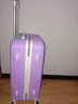 克拉恋人万向轮拉杆箱女行李箱子男 旅行箱密码箱包学生登机皮箱包撞色 竖条兔紫色（单只） 拉链 24英寸 实拍图