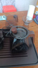 正扬玻璃茶具套装办公高档整套功夫茶盘耐热泡茶壶观山茶杯实木把防烫 10头烟灰(萧墨)6观山杯+长琴胡黑 实拍图