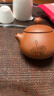 矜瓷 紫砂壶泡茶壶宜兴朱泥西施壶陶瓷泡茶器纯半手工功夫茶具 刻绘鱼戏石瓢壶球孔花茶 朱泥西施壶 实拍图