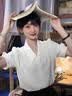 邦帛世纯色衬衫短袖女2026夏新款气质高级感衬衣工装职业面试通勤日常装 雪纺衬衫【V领-白】 M 实拍图