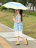 七麦麦三折晴雨伞儿童伞学生伞安全圆角太阳伞遮阳伞防晒伞男女孩雨伞黄 实拍图