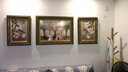 心泊 客厅装饰画欧式现代简约沙发背景墙画美式玄关走廊过道壁画三联 D款-（复古金） 两侧45x60-中间80x60 实拍图