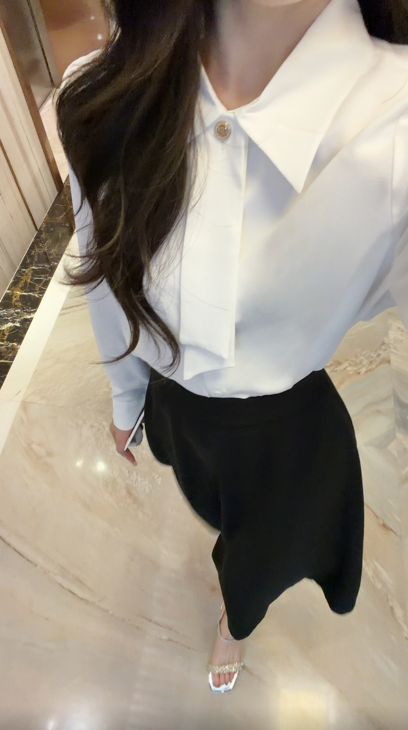 伯德小姐黑色职业通勤半身裙女面试高级感a字裙伞裙垂感正装半裙 实拍图