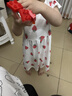 H&M童装女婴裙子2026夏季新款棉质飞袖印花洋气连衣裙1315438 白色/草莓 110 56 (3-4Y) 实拍图