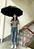冇力24骨全自动黑胶碰击布晴雨伞防紫外线防风便携 实拍图