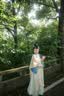 重回汉唐春辰锦原创唐制复原齐胸衫裙襦裙套装披帛汉服女装 上蓝下绿齐胸套装/现货 M 160 实拍图